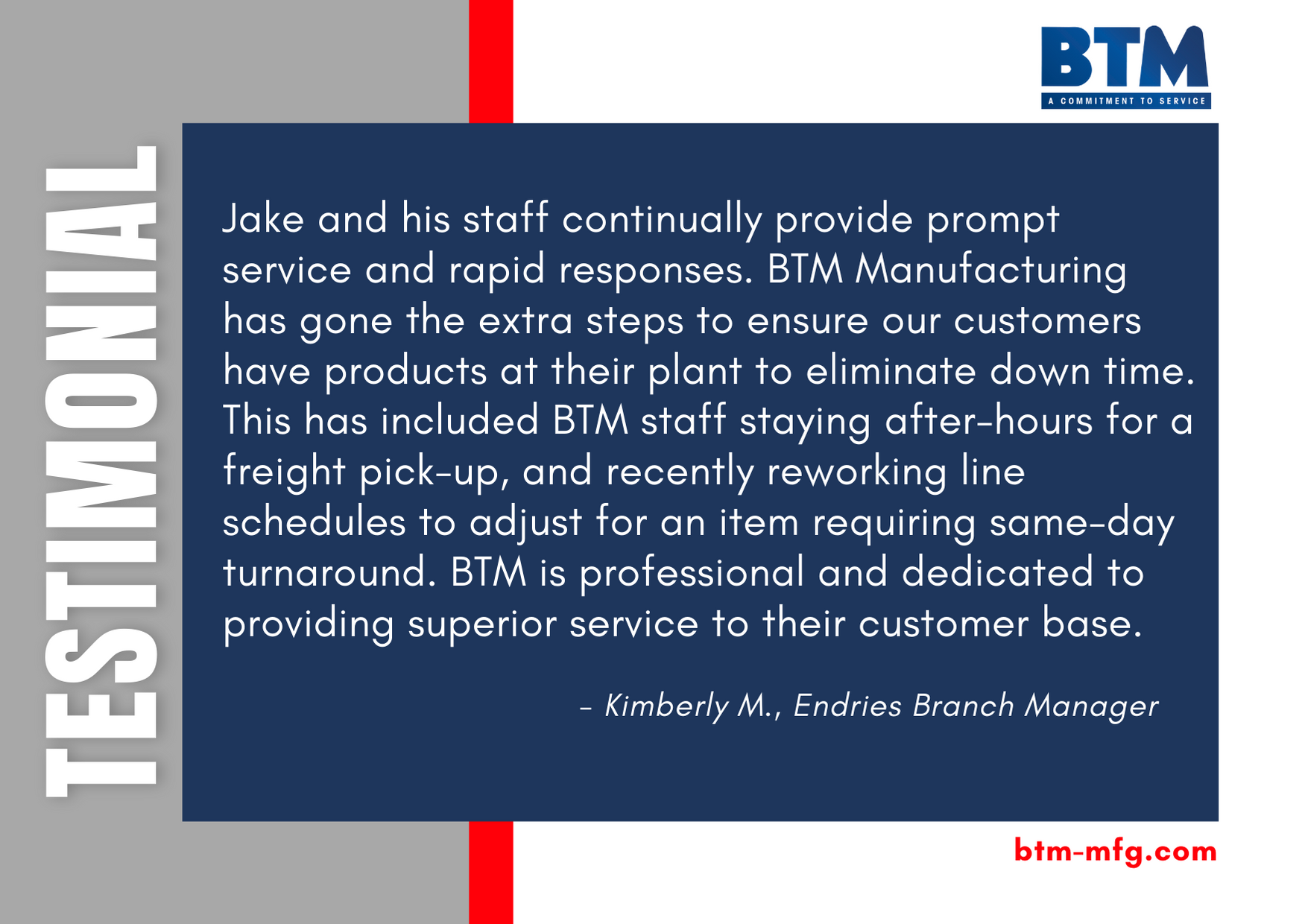 BTM Testimonial